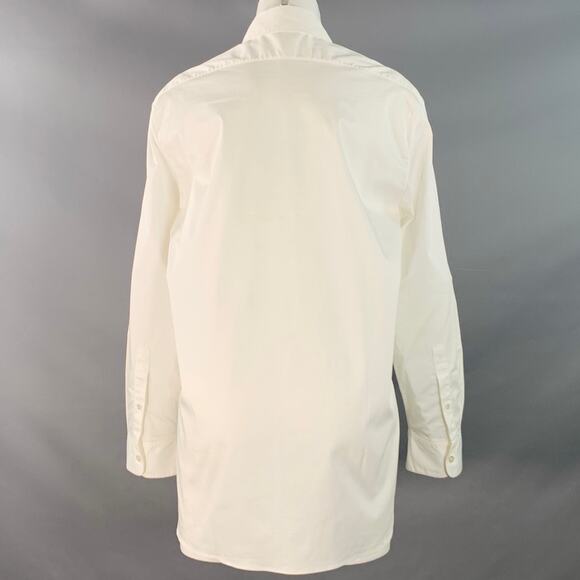THE ROW Size S White Cotton Blend Spread Collar Oversized Hidden Buttons Shirt - Picture 3 of 6